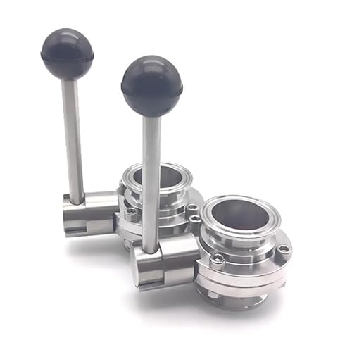 Sylale Ss304 1 Pc Sanitary Tri-Clamp Butterfly Valve /316 19-51Mm Tube Od(Od51 Ferrule 64,)
