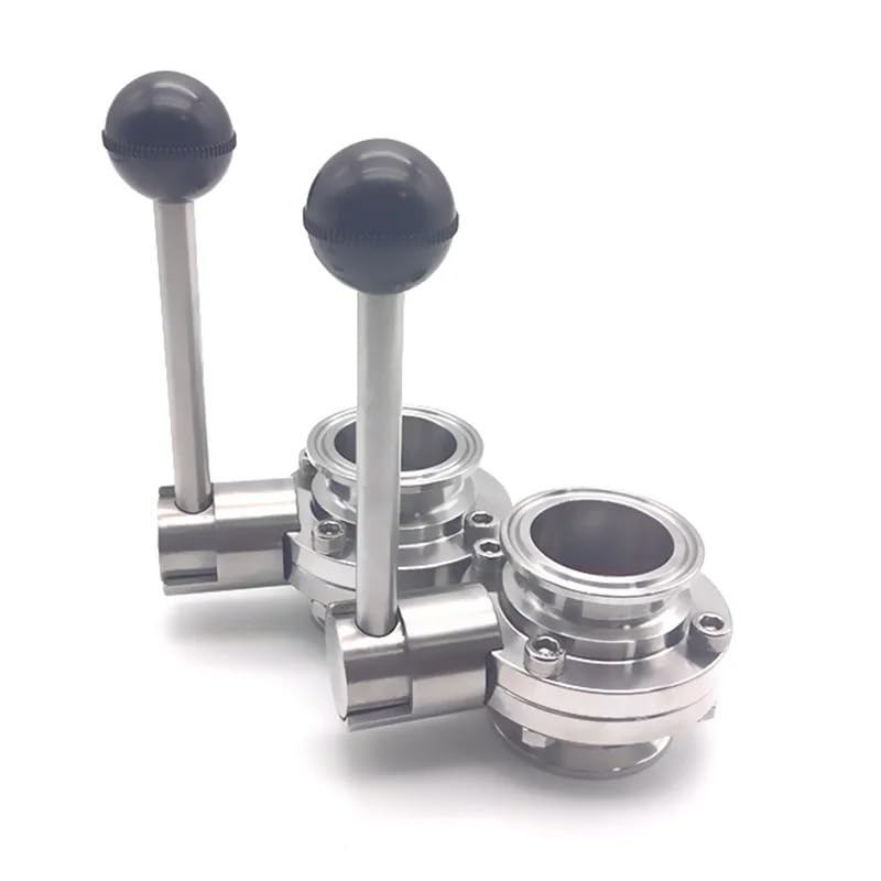 Vanne papillon sanitaire SS304 haute précision avec ferrule 50.5mm pour tuyauterie OD25