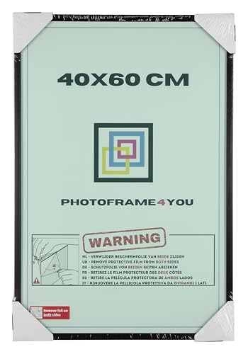 Photoframe4you, Black Photo Frame 40x60 cm / 15,7x23,6 in., Shatterproof Acrylic Glass - Image 2