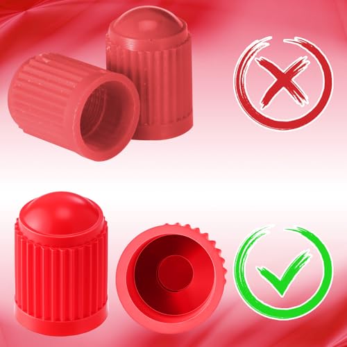 Image of Outus 20 Pack Tyre Valve Dust Caps for Car, Motorbike, Trucks, Bike, Bicycle (Red)