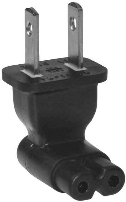 Amazon.com: SF Cable, 2 Prong Right Angle Plug Adapter, USA IEC 60320 ...