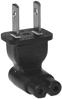 SF Cable, 2 Prong Right Angle Plug Adapter, USA IEC 60320-C7 Receptacle to NEMA 1-15P