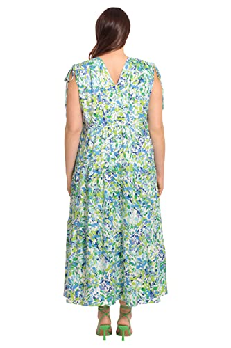Image of Maggy London Women's Tiered Maxi with Shoulder and Waist Drawstring Details
