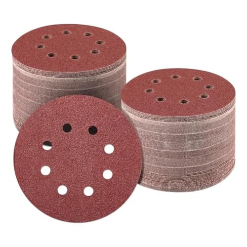 Harewtwy 160 Discos de Lijado de 5 Pulgadas, Papel de Lija de Gancho y Bucle de Grano 60/80/120/150/240/320/400/600, Papel de Lija para Lijadora Orbital
