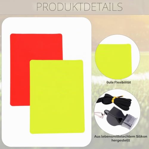 Schiedsrichter Set für Fußball Handball, Komplettes Schiri Kit mit Rote und Gelbe Karte, Metall Pfeife und Umhängeband, Professionelle Ausrüstung für Trainer, Sportlehrer und Offizielle bei jedem Sp