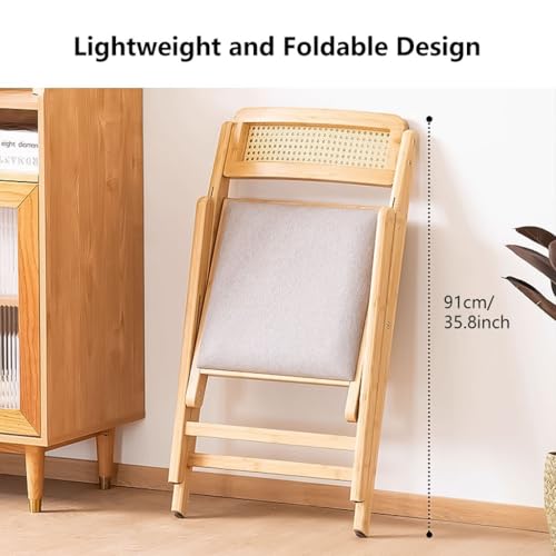 Chaise pliante en bois avec coussin rembourré et structure nomade - 4