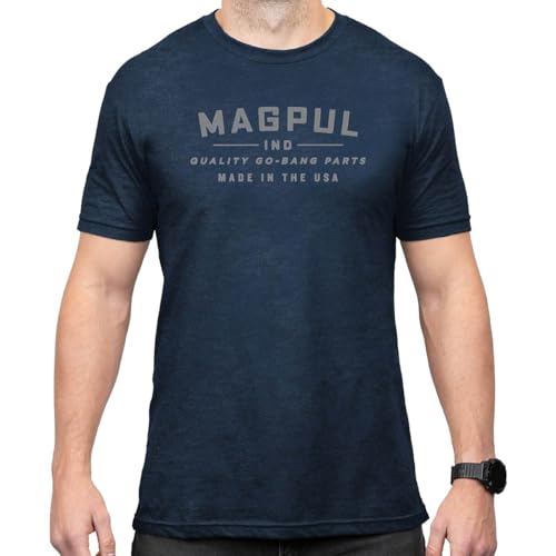 Magpul Blend Crew Neck Short Sleeve T-Shirt for Men Go Bang Parts Navy Large