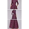Simple-Flavor-Womens-Floral-Vintage-Dress-Elegant-Midi-Evening-Dress-34-Sleeves Simple Flavor Women's Floral Vintage Dress Elegant Midi Evening Dress 3/4 Sleeves (Red, M)