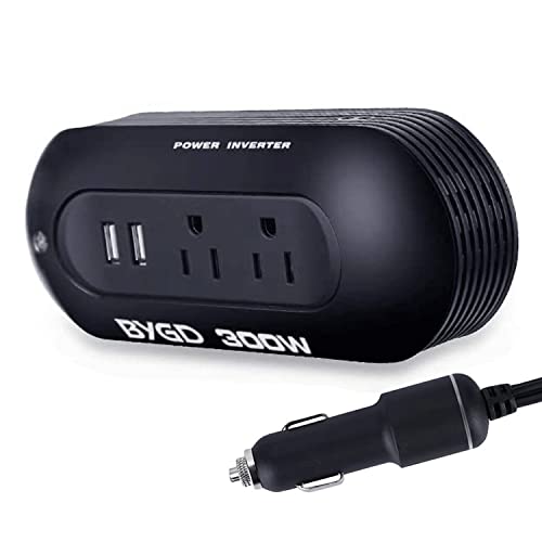 300W Car Power Inverter Dc 12V To 110V Ac Converter With Dual Ac Outlets And 2Usb Ports Car Cigarette Lighter Adapter #TOP4