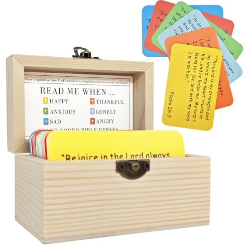 MOBU Bible Verse Cards Wooden Box Better Than Bible Verse