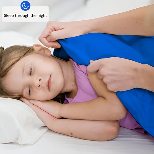 Image of Sensory Bed Sheet for Deep Pressure Therapy - Spandex Bed Sheet - Sensory Compression Blanket for ADHD, Autism - Breathable & Hypoallergenic, Blue, Twin Size