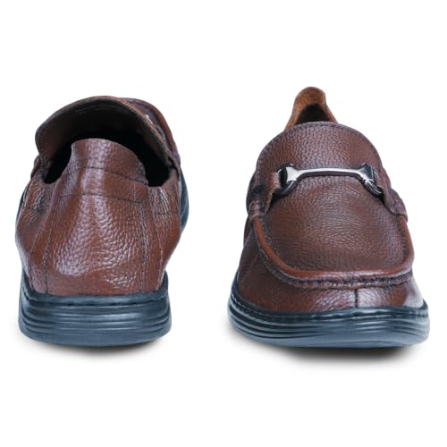 Image of DOCTOR EXTRA SOFT Classic Genuine Leather Formal Shoes for Men with Memory Foam Cushion| Ultra Lightweight & Comfortable|Stylish & Flexible|Parties,Occasions,Office,Wedding,Casual|Black Slip On D-805