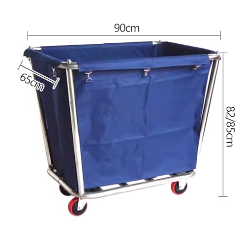 Chariot à linge robuste pour collecter les draps et textiles bleus - 8