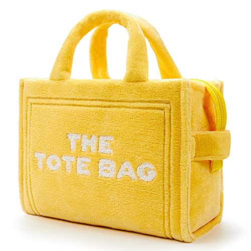 KALIDI Sac à main moelleux pour femme avec fermeture éclair - Sacs fourre-tout moelleux en peluche avec poches pour le travail, l'école, l'utilisation quotidienne, les cadeaux de Noël Cover