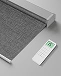 Tokblind Motorized Roller Blind with Remote Control, Blackout Electric Window Shade Compatible with Alexa Google via Hub, Rechargeable Smart Blinds for Windows Customized Size (Fabric Dark Grey)