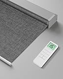 Tokblind Motorized Roller Blind with Remote Control, Blackout Electric Window Shade Compatible with Alexa Google via Hub, Rechargeable Smart Blinds for Windows Customized Size (Fabric Dark Grey)