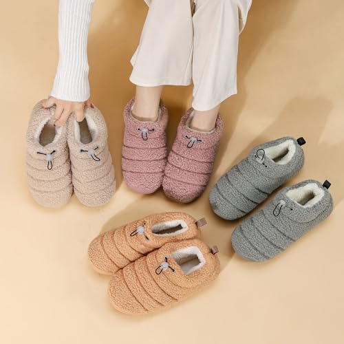 ChayChax Women Men Fuzzy Curly Loafer Slippers Memory Foam Adjustable Closed Back House Shoes with Fleece Lining for Indoor Outdoor3