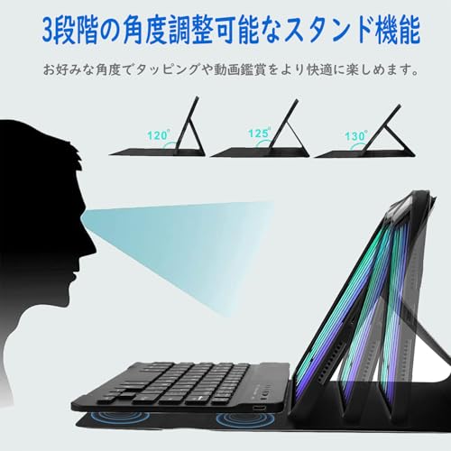 【2025年新モデル】IVEOPPE iPad mini 6 キーボード付きケース iPad mini 7 ケース 超軽量 8.3インチ 磁気吸着 脱着式 ワイヤレス bluetooth キーボードカバー 多角度調整 pencil収納 耐衝撃 全面保護 耐久性 オートスリープ Type-C充電式 オフィス 学生 出張 旅行 日本語取扱説明書付き ブラック