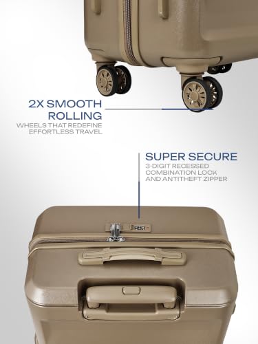 Image of Safari Cosmic Cabin 8 Wheels 55cm Carry on Trolley Bag Hard Case Polycarbonate 360 Degree Wheeling System Luggage, Anti-Theft Zipper, Trolley Bags for Travel, Suitcase for Travel, Fossil