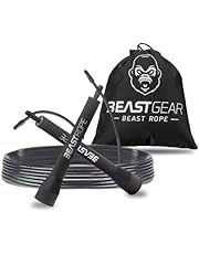 Beast Gear Corda per saltare, Corda per saltare in acciaio per il fitness, attrezzo leggero e regolabile per saltare, MMA, allenamento HIIT