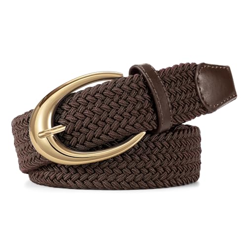 WERFORU Women's Elastic Woven Braided Belt Ladies Stretch Casual Belt for Jeans Pants