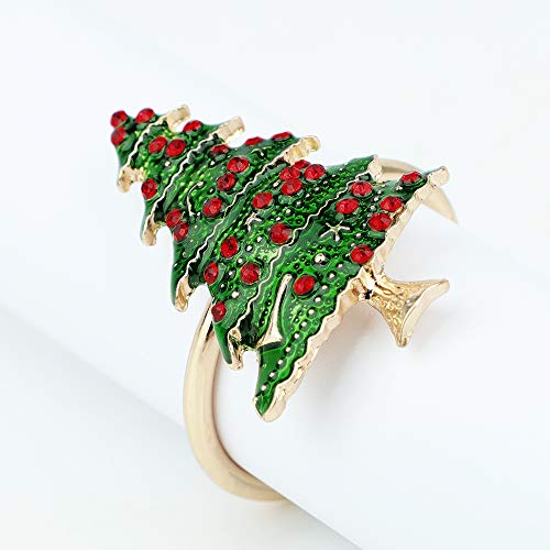 Image of WOVTE Christmas Napkin Rings 6pcs Napkin Holders Christmas Party Banquet Dinner Table Decoration