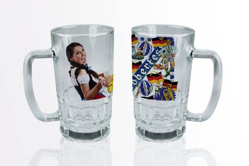 Sublimation Blank Glass Beer Mugs - 2 Pack, 20oz Clear With White Patch For Heat Transfer