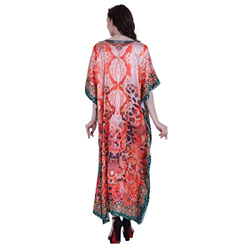 Women's Satin Silk Multi Color Digital Printed Kaftan Kurta (Multi Color,Free Size) (Anshu-15) #TOP3