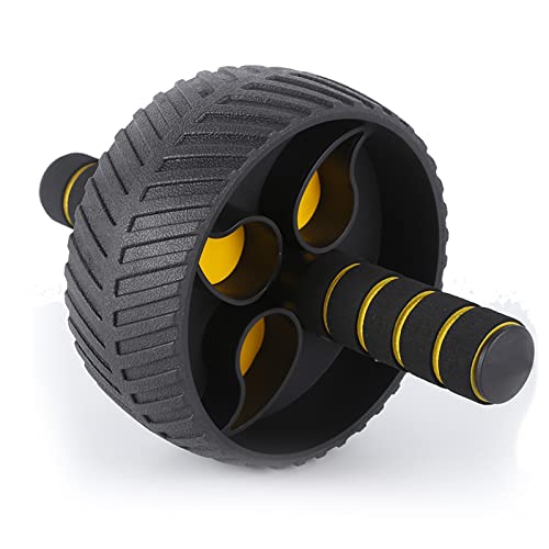 KAHOO AB-Roller Bauchtrainer für Bauchmuskeln, Abdominal Roller wheel für Bauchmuskeltraining mit Kniematte Fitness für Zuhause, zum Trainieren von Bauch, Rücken & Schultern (Schwarz und Gold) Cover