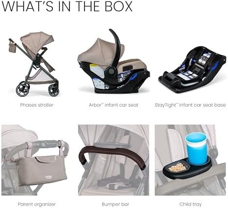 Britax Phases Travel System with Arbor Infant Car Seat β Teak - 4