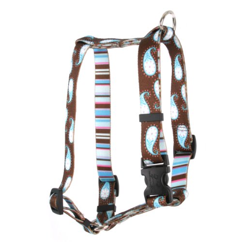 Image of Yellow Dog Design Brown Paisley Roman Style H Dog Harness Fits Chest Circumference of 8 to 14 inch, X-Small /3 /8