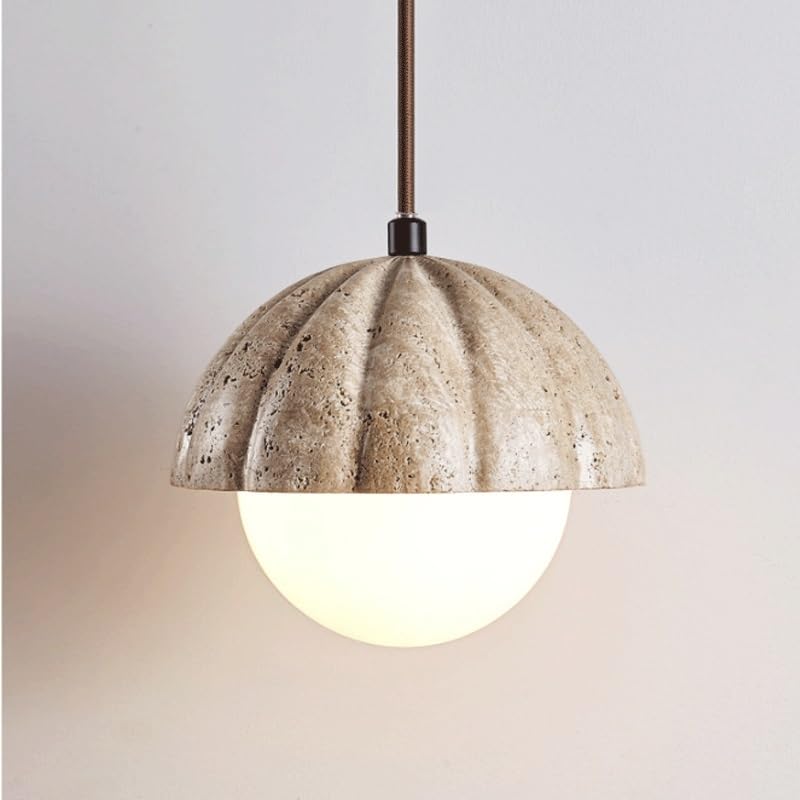 Lampe suspendue citrouille vintage en marbre blanc pour sublimer votre entrée et salle à manger
