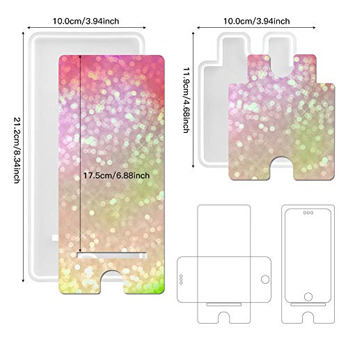 Mobile Phone Stand Resin Molds, Phone Holder Silicone Mold Set for Resin Cell Phone Epoxy Resin Molds Portable DIY Craft Phone Bracket Table Home Office