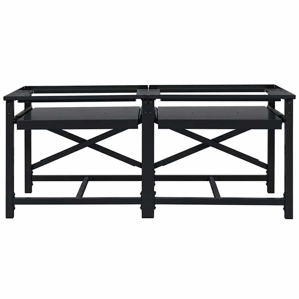 Pedestal para lavadora (2 unidades, 120 x 56 x 52 cm, acero), color negro