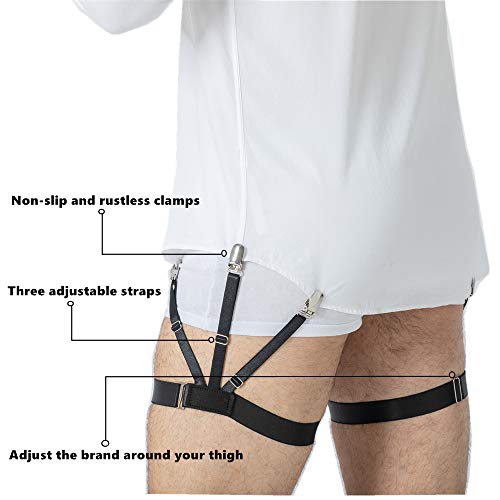 Shirt Stays for Men Shirttail Holder Men's Dress Shirt Garters Keep Your Shirt Tucked In, Shirt Tucker 1 Pair3