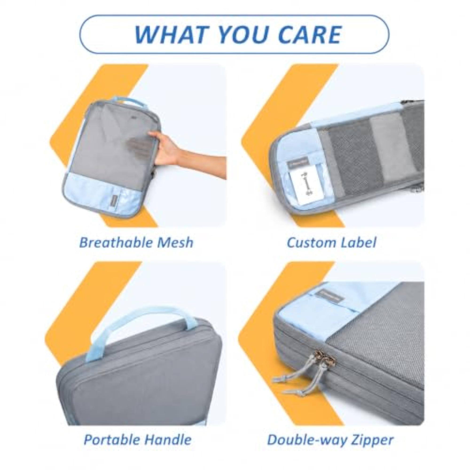 Compression Packing Cubes, 4 Set Travel Organizer