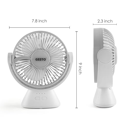 Gesto 7.8 Inch Rechargeable Table Fan - Grey/Green - Image 8