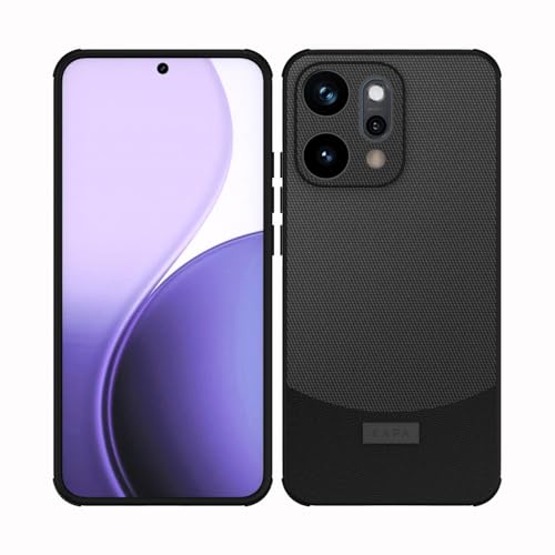 Image of Kapa MatrixWoven Grip Back Cover for Oppo Reno 14 Pro 5G | Woven Fabric & Leather Hybrid Camera Protection, Shockproof Slim Bumper Case (Matte Black)