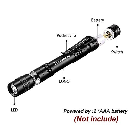 POCKETMAN Mini Torcia LED 500 Lumen Torcia a penna...