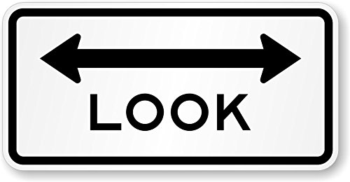 SmartSign "Look Both Directions" MUTCD Compliant Sign | 18" x 36" 3M High Intensity Grade Reflective Aluminum, Made in USA