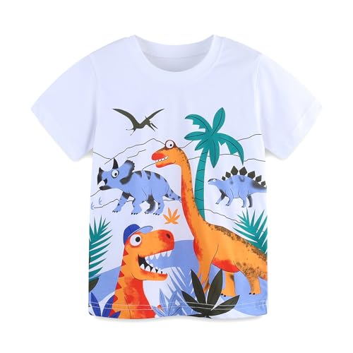 Image of HILEELANG Toddler Boy Summer Short Clothes Sets Cotton Crewneck Tees Shorts Pocket Adjustable Knite Shorts Playwear Sets