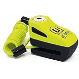 Urban UR955Y オートバイ盗難防止ロック、ディスクブレーキロックオートバイスクーターバイク用 電気、5,5mmるロッキングピン、リマインダーケーブル