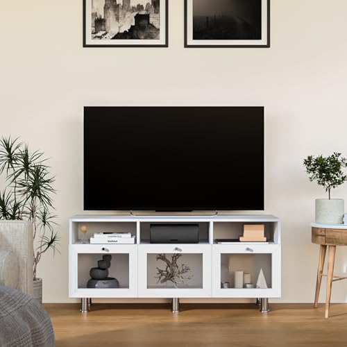 Image of Home Centre | Helios Soho Small TV Unit | Engineered Wood Entertainment Unit | White | 1 Year Warranty