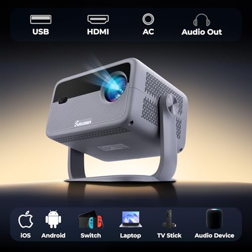 【Netflix Officially Licensed & Auto Image Set-up】Smart Projector with WiFi and Bluetooth,600 ANSI Native 1080P Voice Control Outdoor Mini Projector, 360° Rotation 4K Support Home Projectors - Image 8