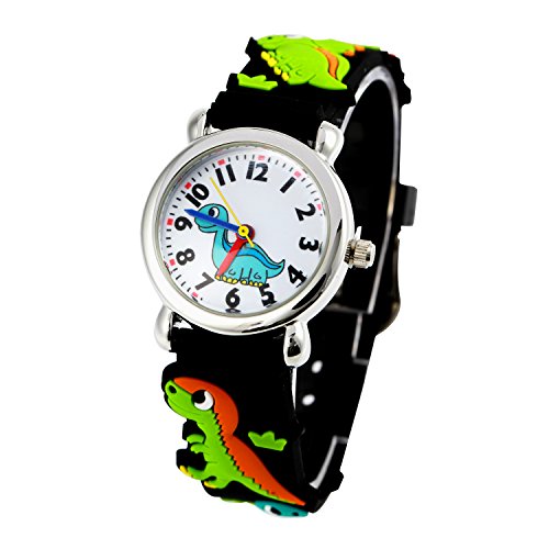 Image of Jewtme Cute Toddler Children Kids Watches Ages 3-8 Analog Time Teacher 3D Silicone Band Cartoon Watch for Little Girls Boys