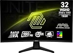 MSI MAG 32CQ6F Moniteur d'Ordinateur IPS de 31.5 po 2560 x 1440 (QHD), 180Hz, Adaptive-Synch, HDMI, Display Port, Port VGA, Montage VESA, Inclinaison, Réglable en Hauteur, Haut-parleur, 0.5ms, Noir