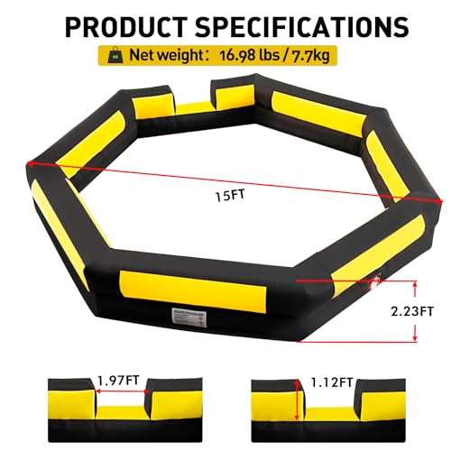 WARSUN 15FT Gaga Ball Pit Inflatable with Powerful Blower, Portable Gagaball Court for Indoor Outdoor School Family Activities Inflatable Sport Games - Thumbnail 5