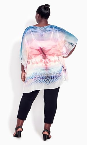 Women's Plus Size Poncho - Watercolor4