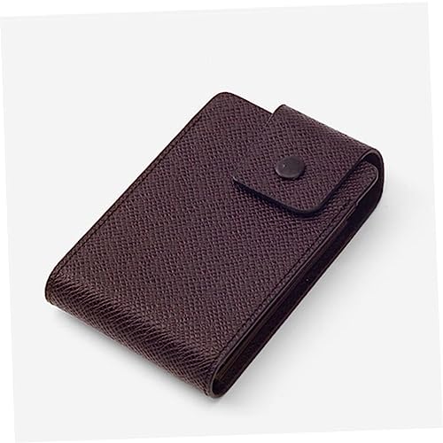 Multifunctional Certificate Holder and Pouch for Men Stylish Buckle Design Coffee Color for Cards and Essentials Storage3