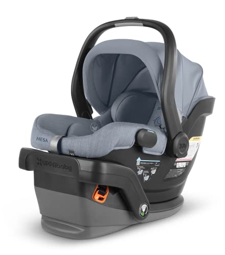 Mesa V2 Infant Car Seat – Gregory – Blue Melange | Merino Wool + Base for Mesa/Mesa V2